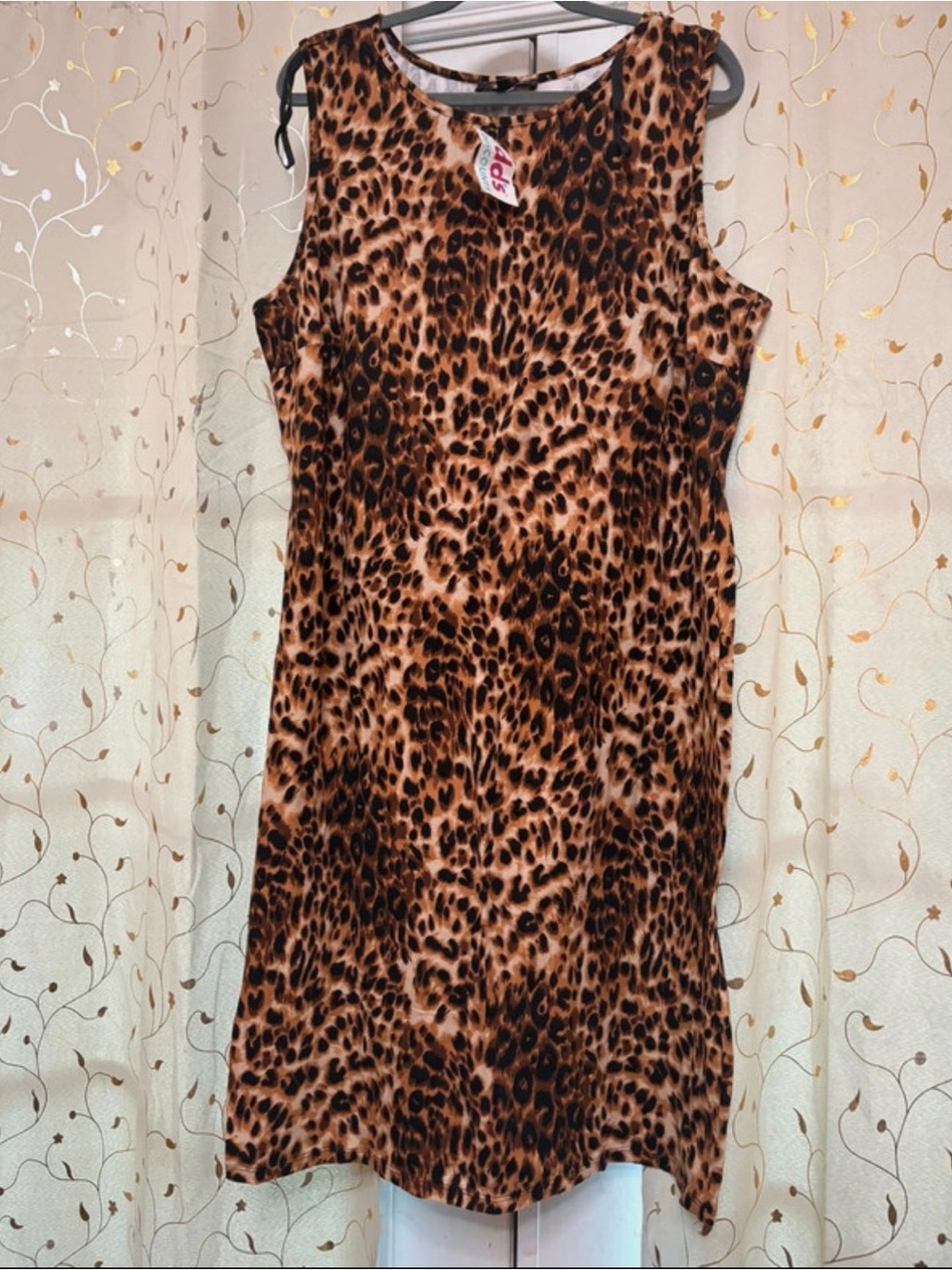 Leopard Print Sleeveless Dress - Brown